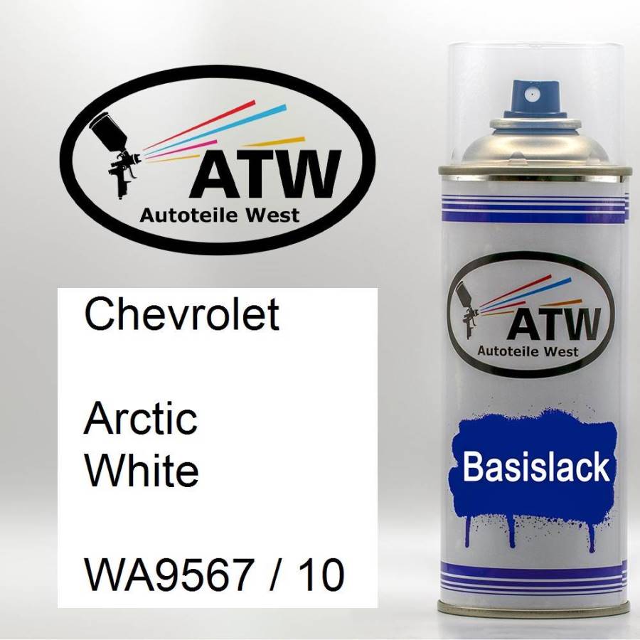 Chevrolet, Arctic White, WA9567 / 10: 400ml Sprühdose, von ATW Autoteile West.